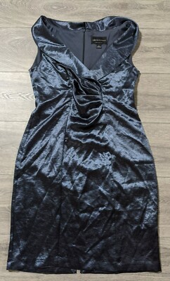 Connected Apparel Dress Adult Size 6 Shiny Dark V-Neck Dress Womens