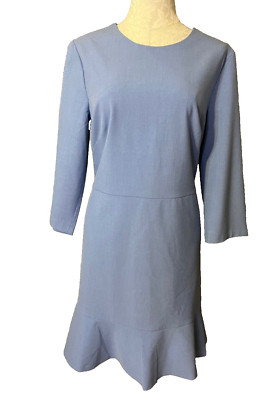 Banana Republic Dress Blue 14 Long Sleeve Stretch A Line Career NWT $138 NEW