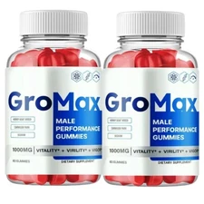 2-Pack Gromax Advanced Male Gummies to Boost Male Performance - 120 Capsules