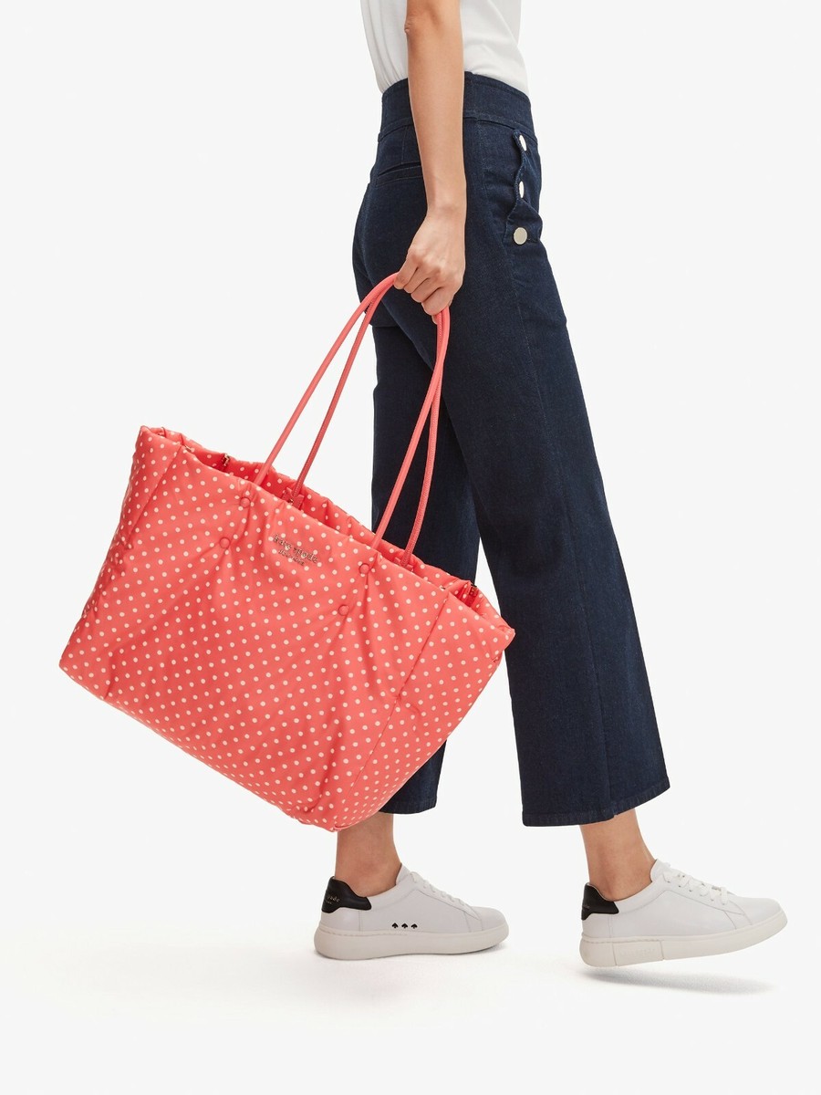 NWB Kate Spade Everything Puffy Large Orange Nylon Tote
