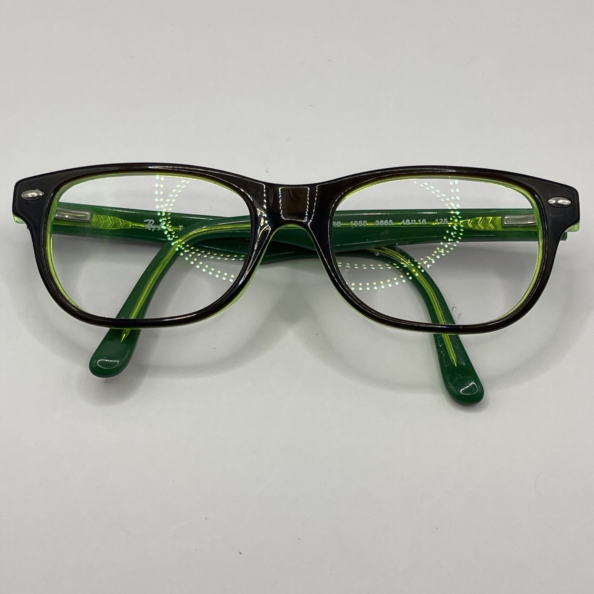 Ray-Ban RB 1555 3665 Youth Eyeglasses Frame Brown/Green Full Rim 46-16-125 +case 105905_3945-0.jpg main image 3