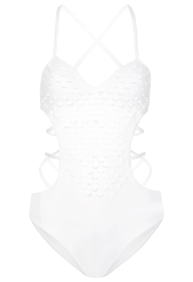 Traje de baño La Perla Onyx blanco recortado acolchado con detalle corte láser talla US 34 Foto 4 de 4