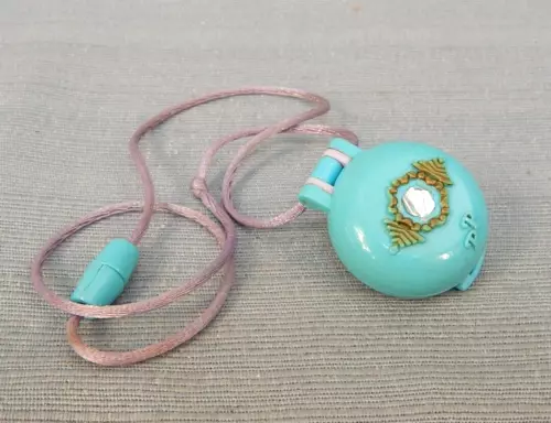 Vintage 1992 Bluebird Polly Pocket Dress-Up Jewel Locket w Original Cord No Doll