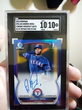 2023 Bowman 1st ANDRES Mesa BLUE Ref. /150 SGC 10 Auto 10 Rangers World Champs!