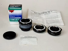 KENKO EXTENSION TUBE SET 12mm, 20mm, 36mm FOR Nikon AF w/CAPS, Manual And Box