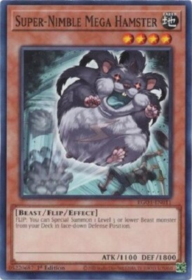 *** SUPER-NIMBLE MEGA HAMSTER *** 1ST EDITION EGO1-EN011 YUGIOH!