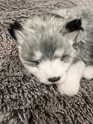 Perfect Petzzz Breathing Life Like Alaskan Husky Wolf Puppy Dog