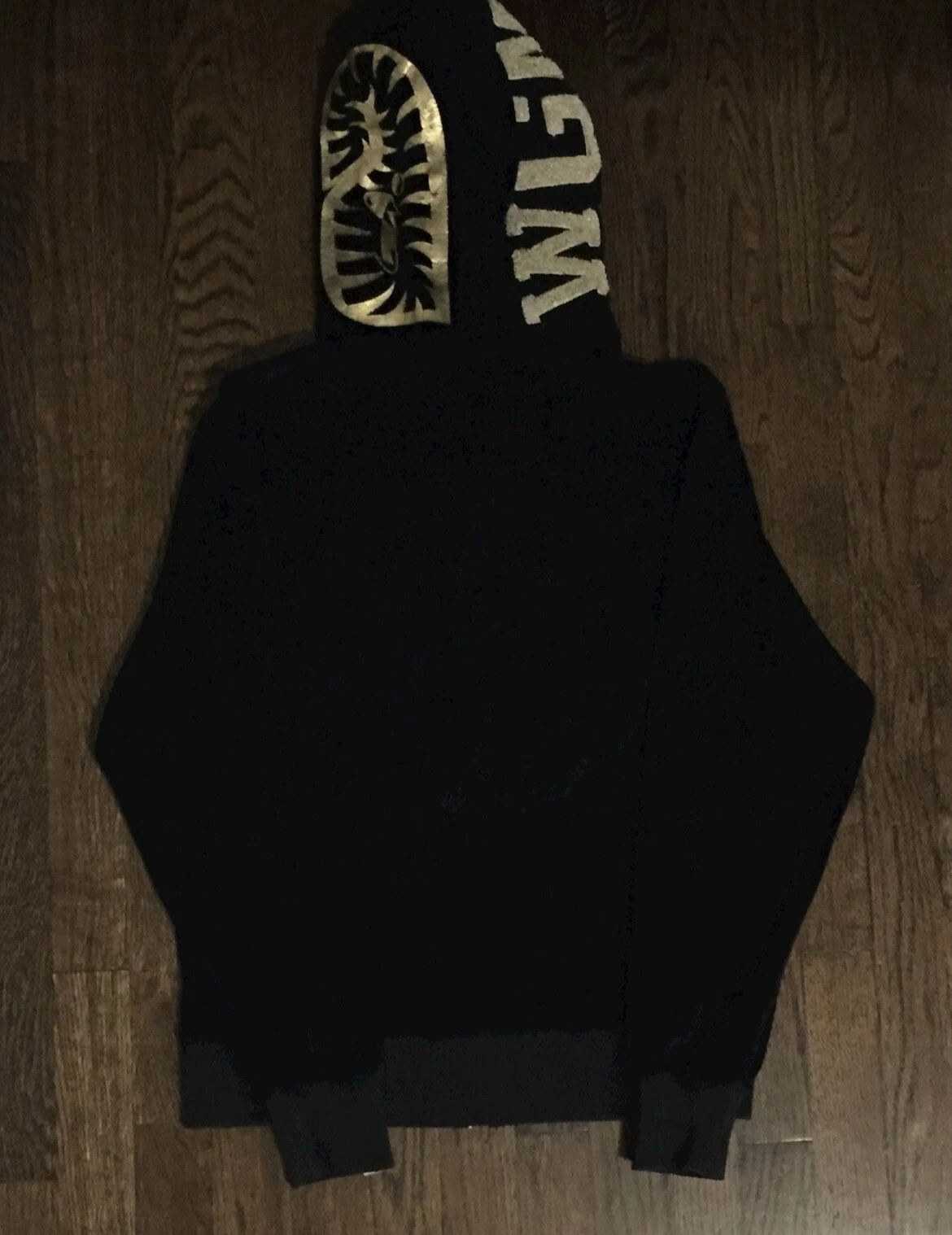 A BATHING APE (BAPE) Felpa con cappuccio squalo A Bathing Ape cerniera intera piccola nera