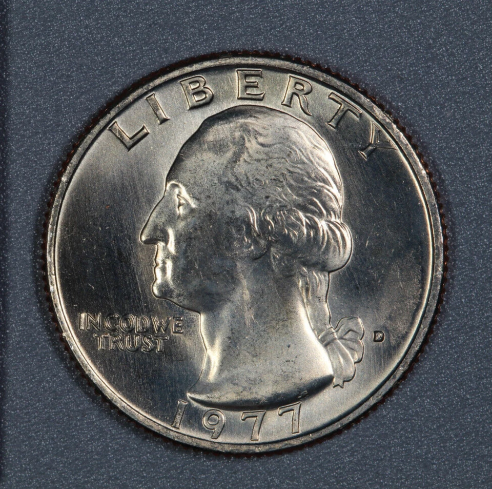 1977 D Washington Quarter Clad 25¢ - BU - Choice to Gem Uncirculated - Image 2 of 3