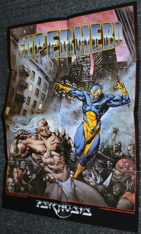 SUPERHERO by Psygnosis Commodore Amiga ~ ORIGINAL POSTER of the unreleased game