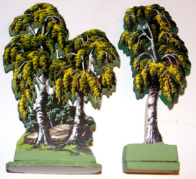 Baum Birke Silhouette Flachfigur Holz 7 cm Figur Bauernhof Wald Krippen Zubehör