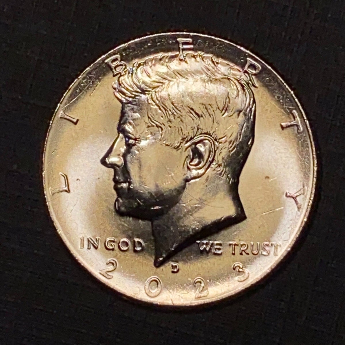 2023 D Kennedy Half Dollar ,minor Error Greased Die,slight Strike