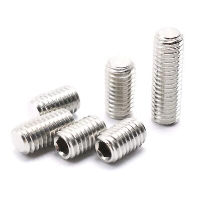 M2-6 Stainless Steels Socket Set Grub Screws Flat End Point Allen Key DIN 913