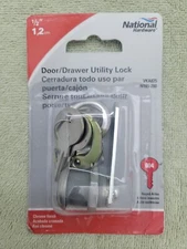 National Hardware N185-280 Door/Drawer Utility Lock 1/2" Chrome #604 Keys NOS