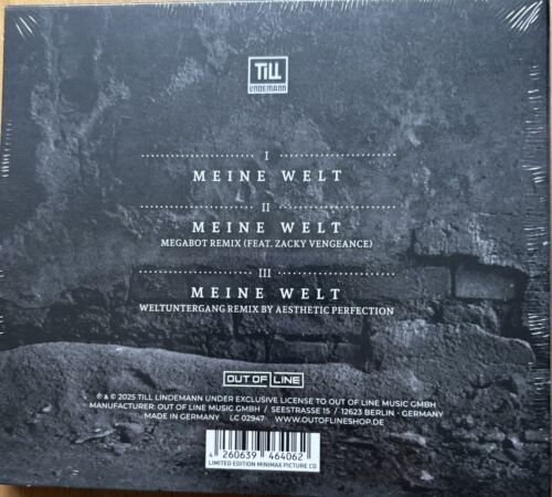 Till Lindemann - Meine Welt PICTURE Minimax CD Single Digi KILL TILL COVER NEU - Bild 5 von 6
