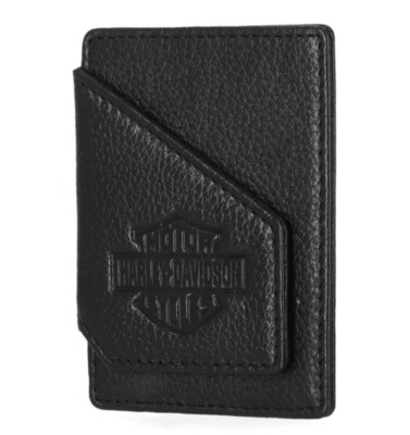 Harley Davidson Men's Bar & Shield Pebble Card Case Wallet