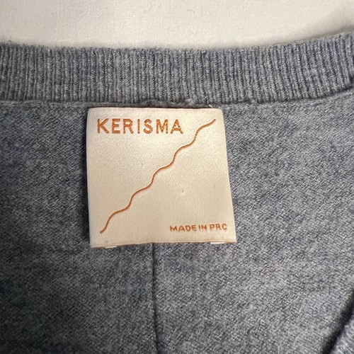 Kerisma Mezcla Lana Cuello en V Suéter Grande Gris Mujer Pequeño/Mediano - Imagen 2 de 5