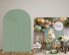 Arched Stand Wall Covers Pastel Green Ripples Safari Wild Forest Themed Doubl...