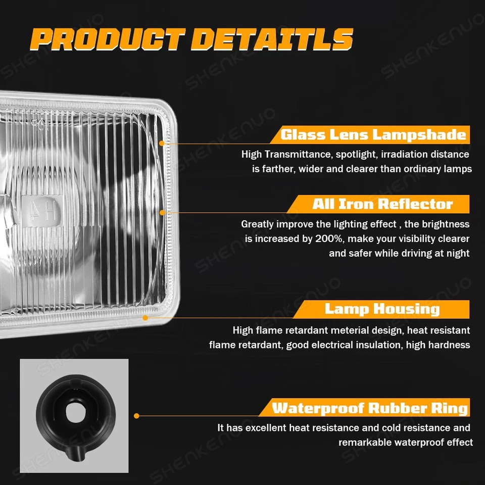 Faros LED 4 piezas haz alto/bajo H4 aptos para GMC C1500 1988 1989 1990 1991 Foto 4 de 4