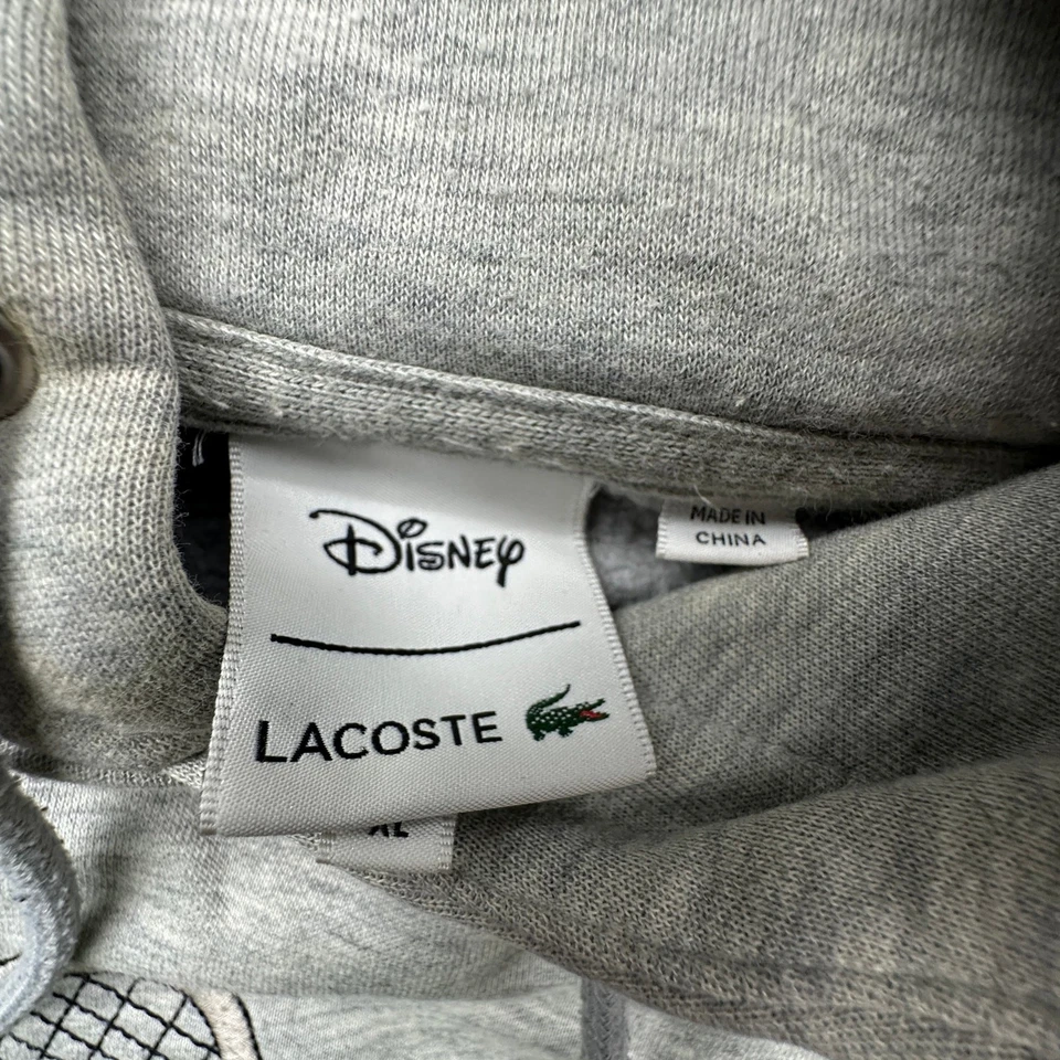 Sudadera con Capucha Lacoste X Disney Tenis Mickey Mouse Para Hombre XL Gris Bordado Foto 2 de 4