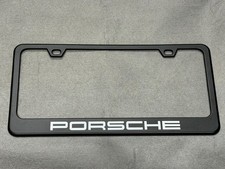 Black Solid Metal Porsche License Plate Frame