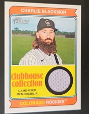 Topps 2023 Heritage High Number Charlie Blackmon Clubhouse Relic Rockies CCR-CB