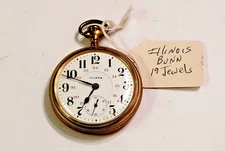Vintage 1922 ILLINOIS Bunn Special Pocket Watch 16s 19 Jewels RARE