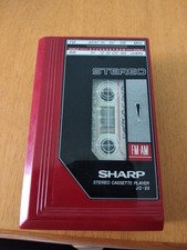 SHARP JC-25G(R) Portable Stereo Cassettes Red Radio Function Ok Tape No Won