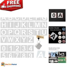 All-In-One 1 Inch Plastic Letter Stencils Kit   36 Pcs for Endless Creativity