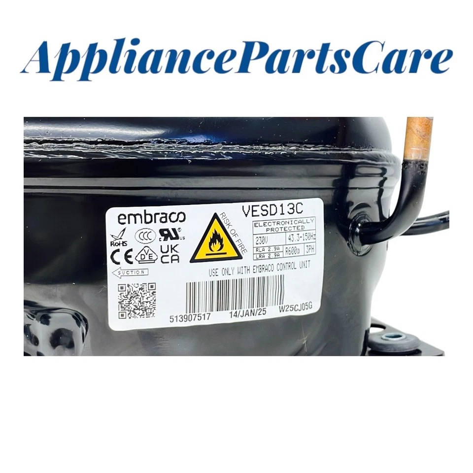 Compresor refrigerador Whirlpool VESD13C, W11758078, W11758994 Foto 3 de 3