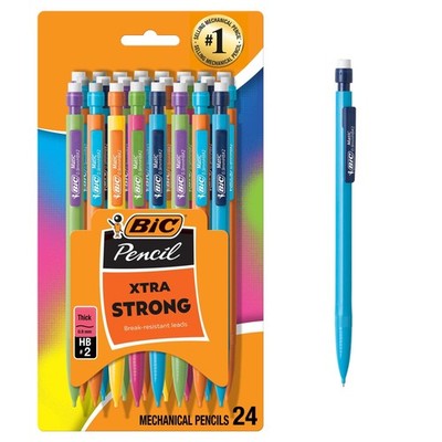 BIC Xtra Strong Mechanical Pencils with 24 Count (Pack of 1), Assorted