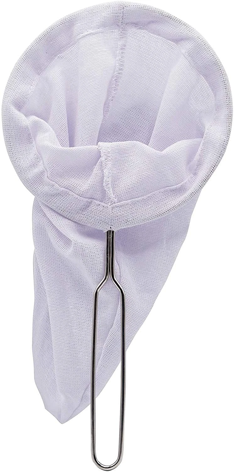 Large White Thai Tea Infuser Stainless Steel Filter for Authentic Brewing