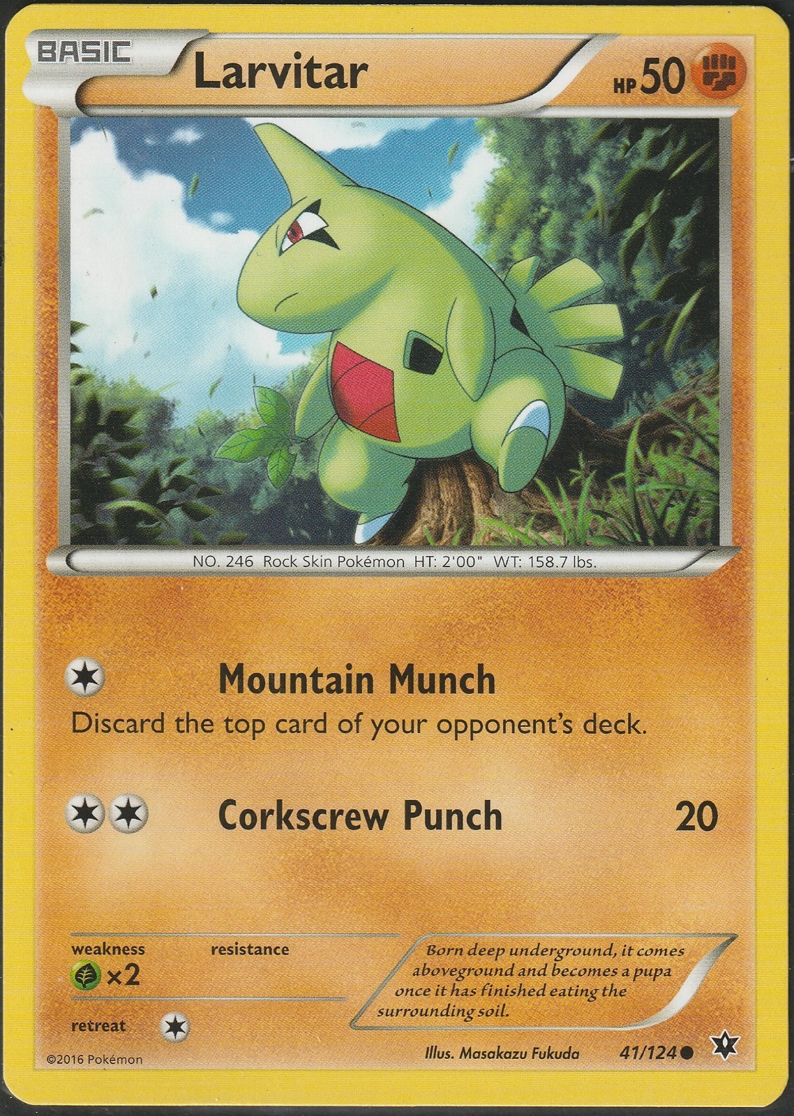 Larvitar 41/124 Fates Collide English Pokemon Card TCG