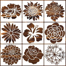 Large Flower Stencils for Walls 14Inch Fence Stencil for Outdoors Floral Stencil