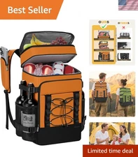 Insulated Backpack Cooler - 40 Can Capacity, Leak-Proof for Outdoor Use