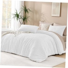 White Comforter Set Queen Size, Boho Lightweight Queen 90"x90" 02 - White
