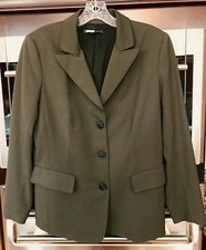 Lafayette 148 Jacket Blazer Brown Virgin Wool Fitted Princess Seems 12 NWOT