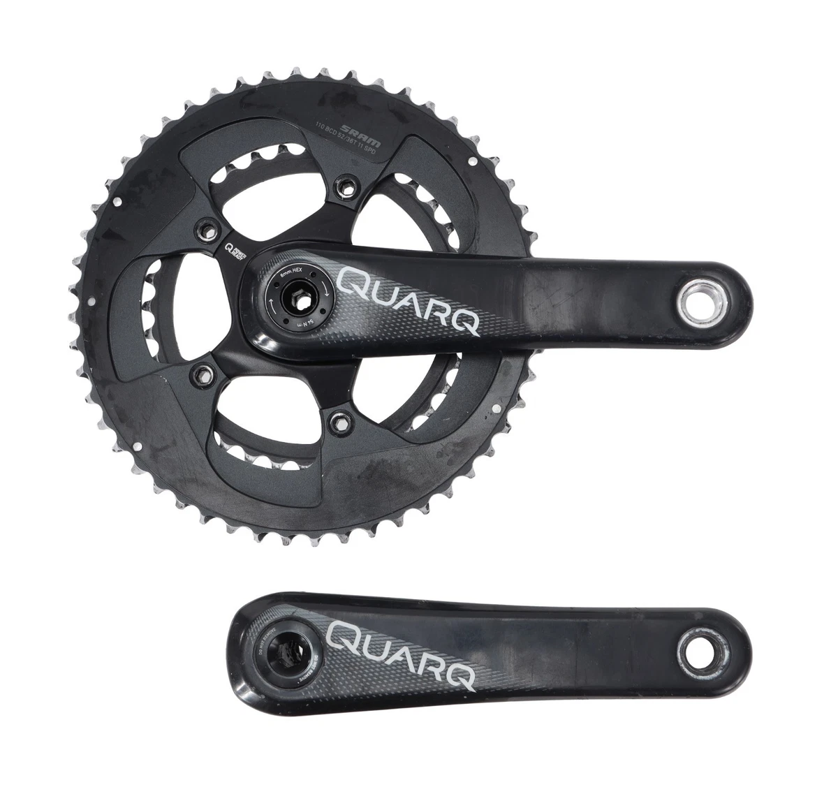 SRAM Quarq 2 x 11 Speed Carbon Road Bike Crankset 170mm 52/36T