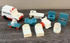 Vintage Fisher Price Childrens Hospital Furniture Ambulance X-ray Bed Wheelchair