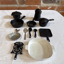 Chilton Toys Faux Cast Iron Pots  Pans - Griddle, Dutch Oven, Corning Wear