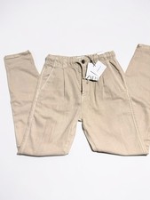 Zara Kids Boys Tan Garment Dye Tapered Chino Pants Size 11-12 NWT