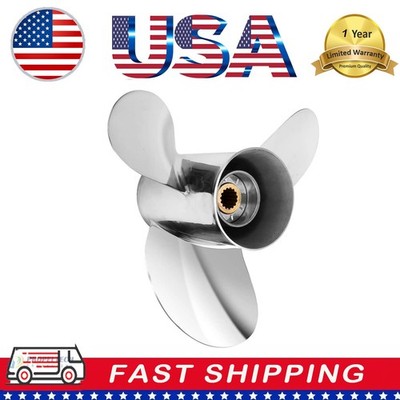 13 x 19 Stainless Steel Outboard Propeller Fit Yamaha Prop 50-130HP 15 Spline RH