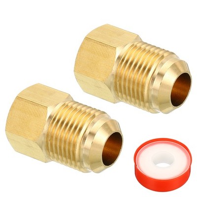1/2 SAE Stecker x 1/4 SAE Buchse Messing Leuchte Rohr Fitting 2Pack