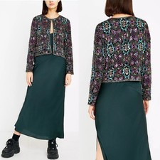 Vtg Stenay Jacket Silk sequin Embellished Sz Large boho chic gala event artsy