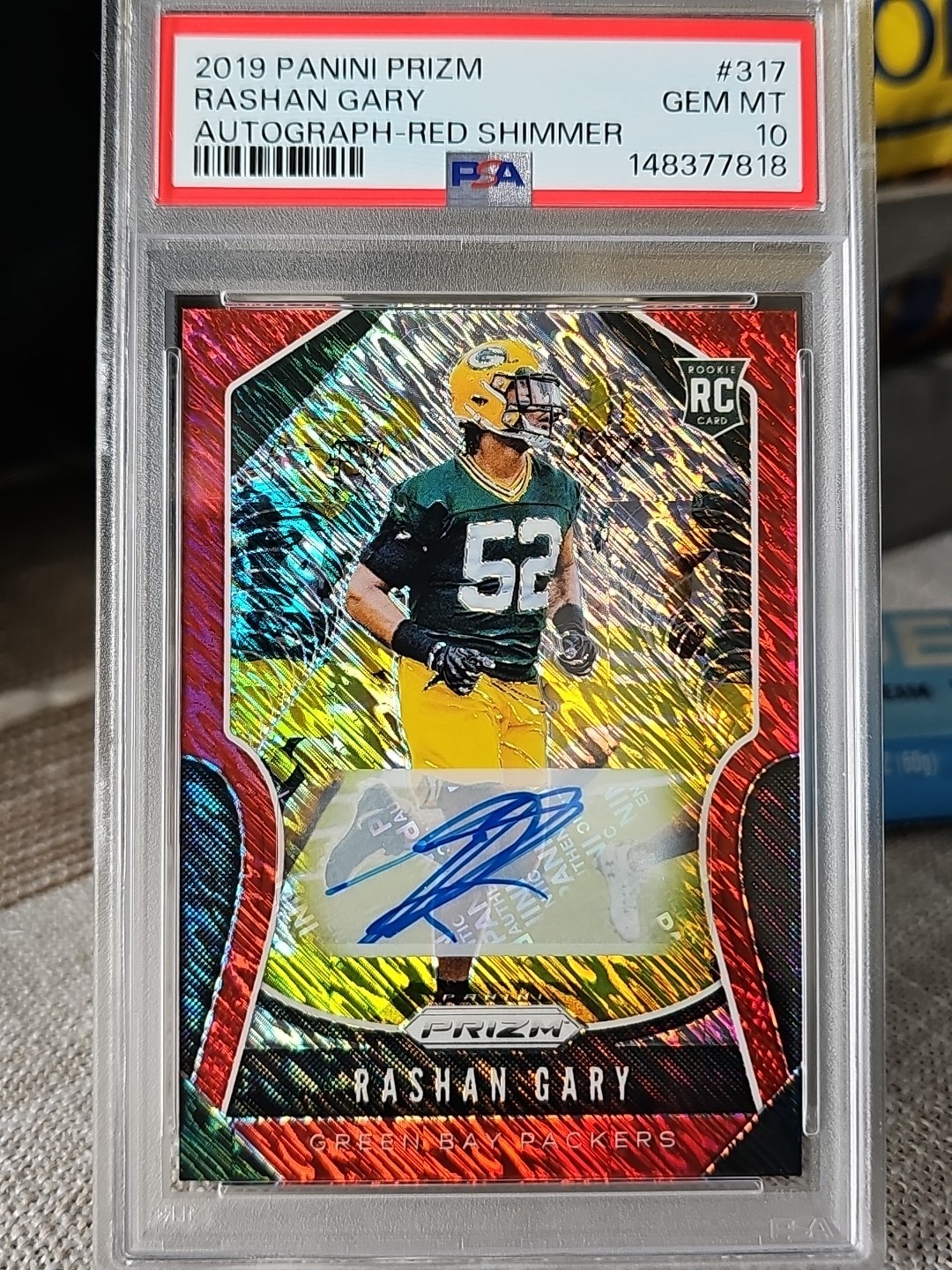 Rashan Gary Panini Prizm #317 Autograph-Red Shimmer