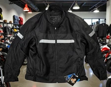 NWT Vance Leathers Motorcycle Jacket Mens 3XL Black Full Zip Shoulder Elbow Pads