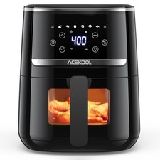 Air Fryer 5 Quart, Digital Display Air Fryer Toaster Oven Combo with 8 Cookin...