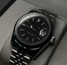 Custom 39mm Black DJ Style Mod Watch Jubilee w/ NH35 Automatic