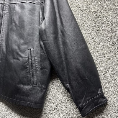 Austin Clothing Co Men's XL Genuine Leather Bomber Jacket Quilted