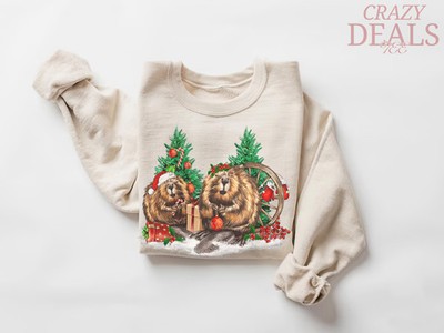 Retro Vintage Beaver Animal Wildlife Nature Sweatshirt